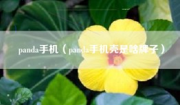 panda手机（panda手机壳是啥牌子）