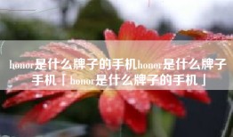 honor是什么牌子的手机honor是什么牌子手机「honor是什么牌子的手机」