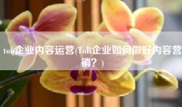 tob企业内容运营(ToB企业如何做好内容营销？)