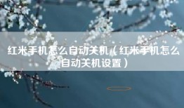 红米手机怎么自动关机（红米手机怎么自动关机设置）