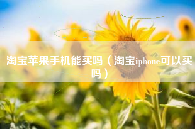 淘宝苹果手机能买吗（淘宝iphone可以买吗）